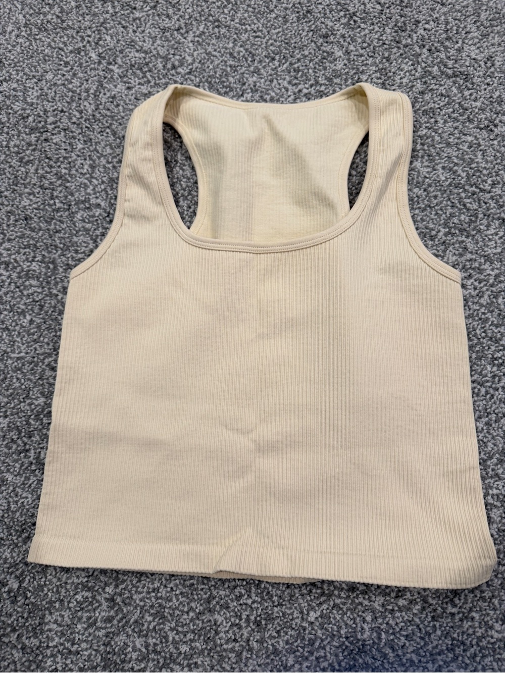 Ribbed Racerback Tank Top - Cream